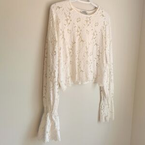 Floral Lace Bell Sleeve Top